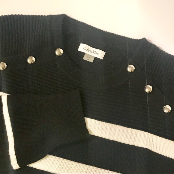 Calvin Klein stripped sweater dress black white - Picture 4 of 8